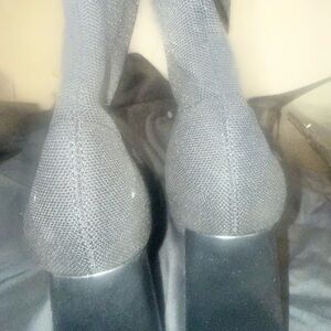 Elegant jet black Women's boots Hosiery